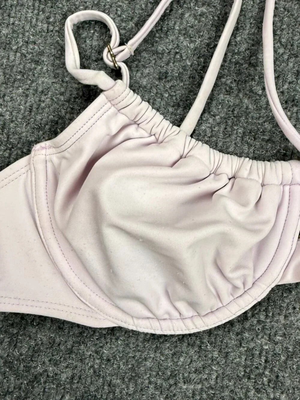 Xhilaration Womens Bikini Top Size L Lavender Underwire Elastic Little Stiff